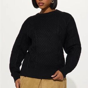 Black Cable Knit Sweater